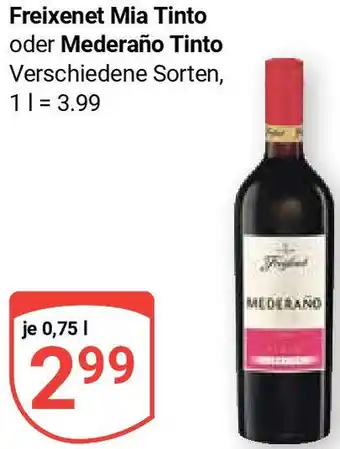 Globus Freixenet Mia Tinto oder Mederaño Tinto 0,75 L Angebot