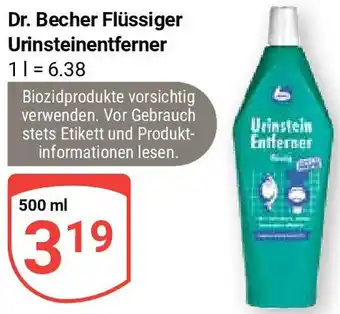 Globus Dr. Becher Flüssiger Urinsteinentferner 500 ml Angebot