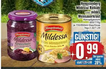 Edeka Hengstenberg Mildessa Rotkohl Oder Mildes Weinsauerkraut Angebot