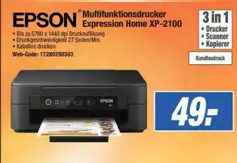 Expert Epson Multifunktionsdrucker Expression Home Xp-2100 Angebot