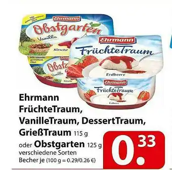 Famila Nord Ost Ehrman Früchtetraum, Vanilletraum, Desserttraum, Grießtraum Angebot