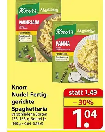 Famila Nord Ost Knorr Nudel Fertig Geritche Spaghetteria Angebot