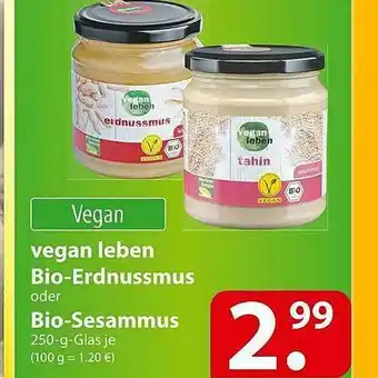 Famila Nord Ost Vegan Leben Bio-erdnussmus Bio-sessamuss Angebot