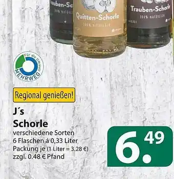 Famila Nord Ost J's Schorle Angebot