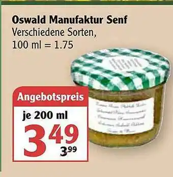 Globus Oswald Manufaktur Senf Angebot