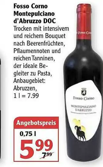 Globus Fosso Corno Montepulciano D'abruzzo Doc Angebot