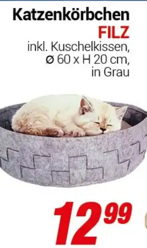 CENTERSHOP Katzenkörbchen FILZ Angebot