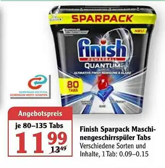 Globus Finish Sparpack Maschinengeschirrspüler Tabs Angebot