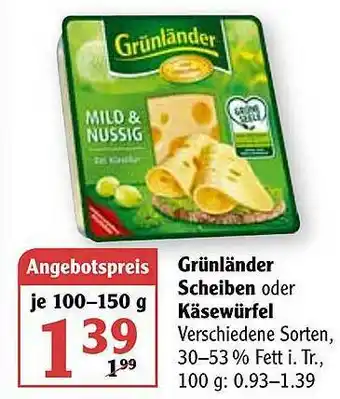 Globus Grünländer Scheiben Oder Käsewürfel Angebot