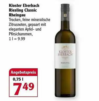 Globus Kloster Eberbach Riesling Classic Rheingau Angebot