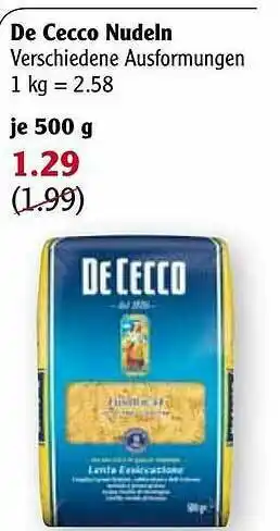 Globus De Cecco Nudeln Angebot