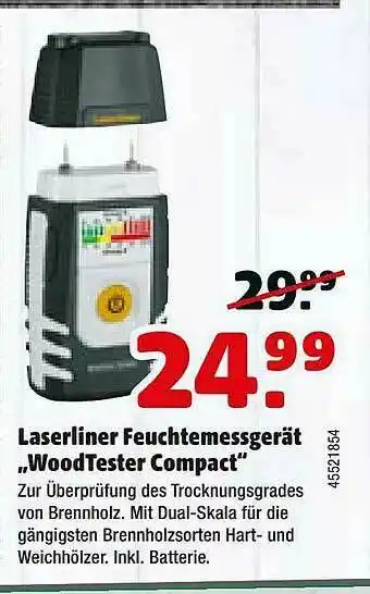 Hagebau Laserliner Feuchtemessgerät „woodtester Compact” Angebot