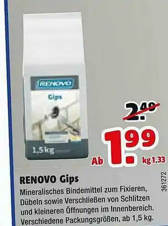 Hagebau Renovo Gips Angebot