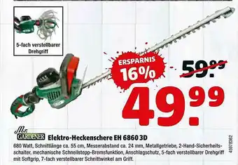 Hagebau Mr. Gardener Elektro-heckenschere Eh 6860 3d Angebot