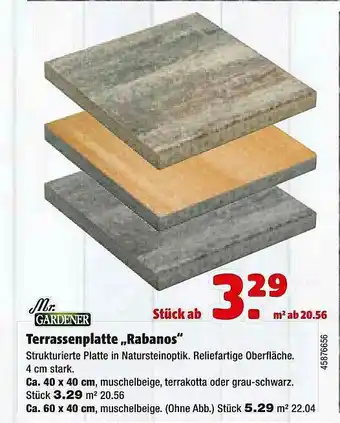 Hagebau Mr. Gardener Terrasenplatte „rabanos” Angebot