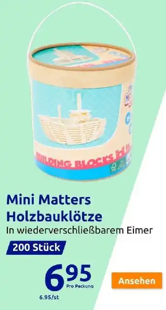 Action Mini Matters Holzbauklötze 200 Stück Angebot