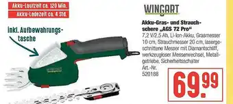 Hellweg Wingart Akku-gras- Und Strauch-schere „ags 72 Pro” Angebot