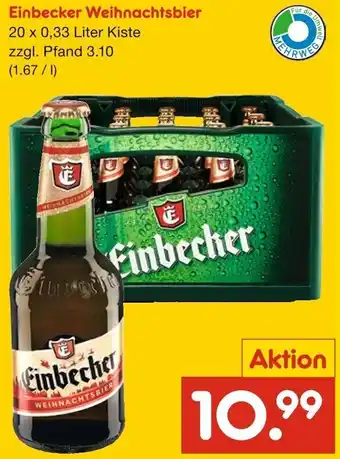 Netto Getränke Discount Einbecker Weihnachtsbier 20 x 0,33 Liter Kiste Angebot