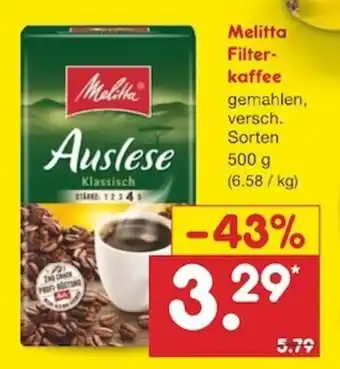 Netto Marken-Discount Melitta Filterkaffee 500g Angebot
