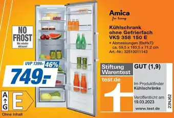 Expert Technomarkt Amica Kühlschrank ohne Gefrierfach VKS 358 150 E Angebot