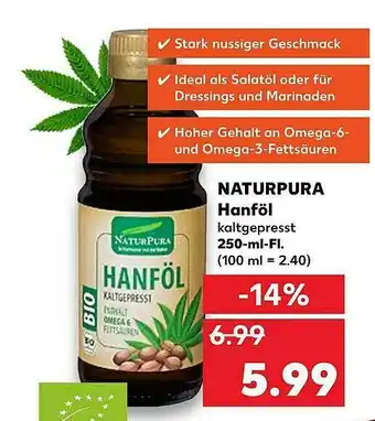 Kaufland Naturpura Hanföl Angebot