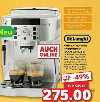 Kaufland Delonghi Kaffeevollautomat „magnifica S” Ecam 22.110.sb Angebot