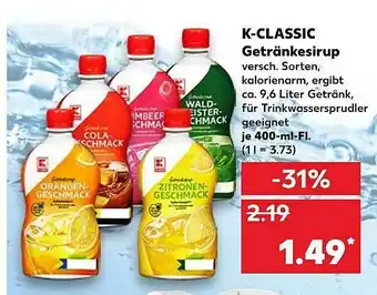 Kaufland K-classic Getränkesirup Angebot