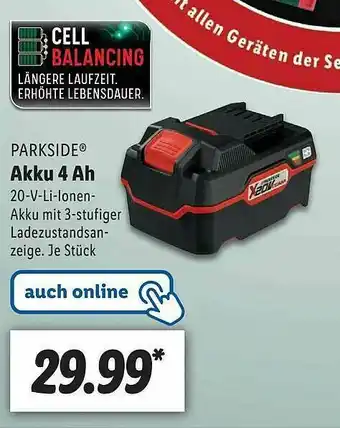 Lidl Parkside Akku 4ah Angebot