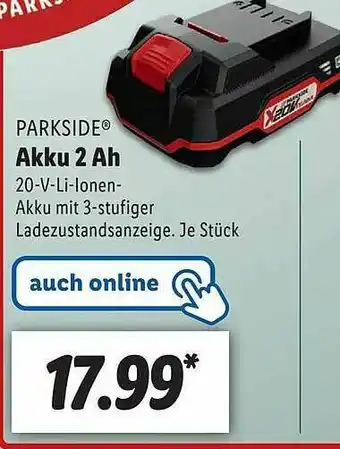 Lidl Parkside Akku 2ah Angebot