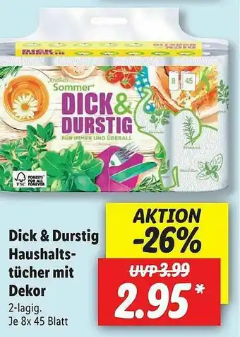 Lidl Dick & Durstig Haushalts-tücher Mit Dekor Angebot