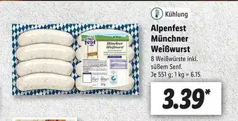 Lidl Alpenfest Münchner Weißwurst Angebot