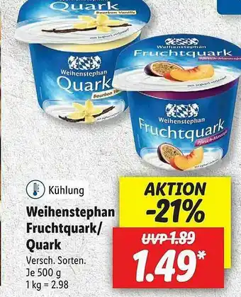 Lidl Weihenstephan Fruchtquark-quark Angebot