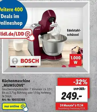 Lidl Küchenmaschine „mum5love” Bosch Angebot