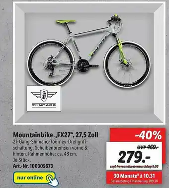 Lidl Moutainbike „fx27” 27.5 Zoll Angebot