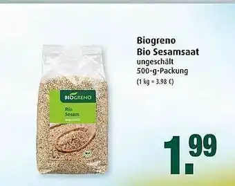 Markant Biogreno Bio Sesamsaat Angebot