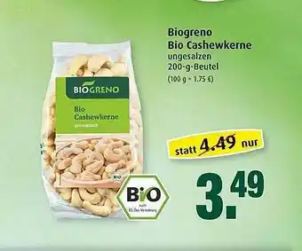 Markant Biogreno Bio Cashewkerne Angebot