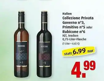 Markant Italien Collezione Privata Governo N°3, Primitivo N°5 Oder Rubicone N°6 Angebot