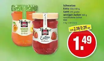 Markant Schwartau Extra, Samt Oder Weniger Zucker Angebot