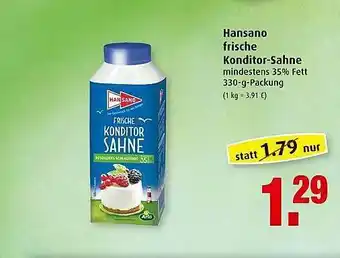 Markant Hansano Frische Konditor-sahne Angebot