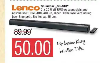 Marktkauf Lenco Soundbar Sb-040 Angebot