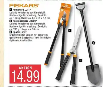 Marktkauf Fiskars Astschere L11, Heckenschere Hs21 Oder Spaten Angebot