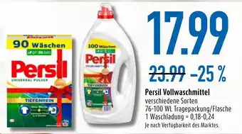 diska Persil Vollwaschmittel 76-100 WL Angebot