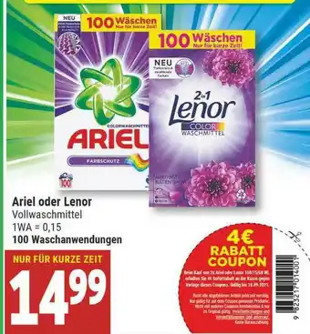 Marktkauf Ariel Oder Lenor Vollwaschmittel Angebot