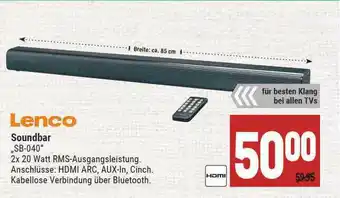 Marktkauf Lenco Soundbar Sb-040 Angebot