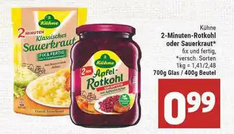 Marktkauf Kühne 2-minuten-rotkohl Oder Sauerkraut Angebot