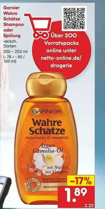 Netto Marken-Discount Garnier Wahre Schötze Shampoo Oder Spülung Angebot