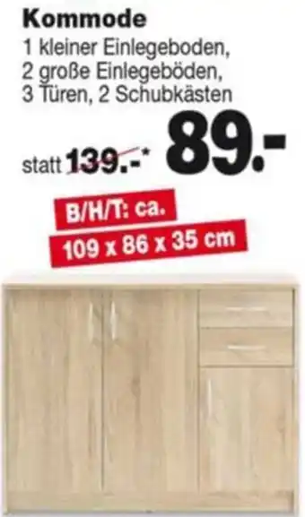 Repo Markt Kommode 109 x 86 x 35 cm Angebot