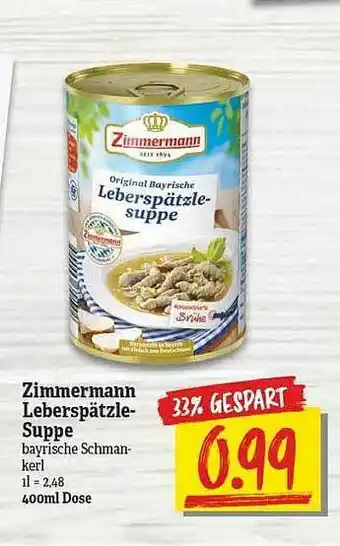 NP Discount Zimmermann Leberspätzle-suppe Angebot