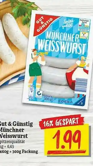 NP Discount Gut & Günstig Müchner Weisswurst Angebot