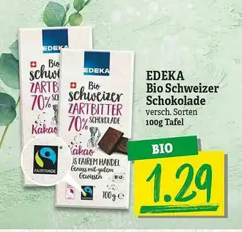 NP Discount Edeka Bio Schweizer Schokolade Angebot